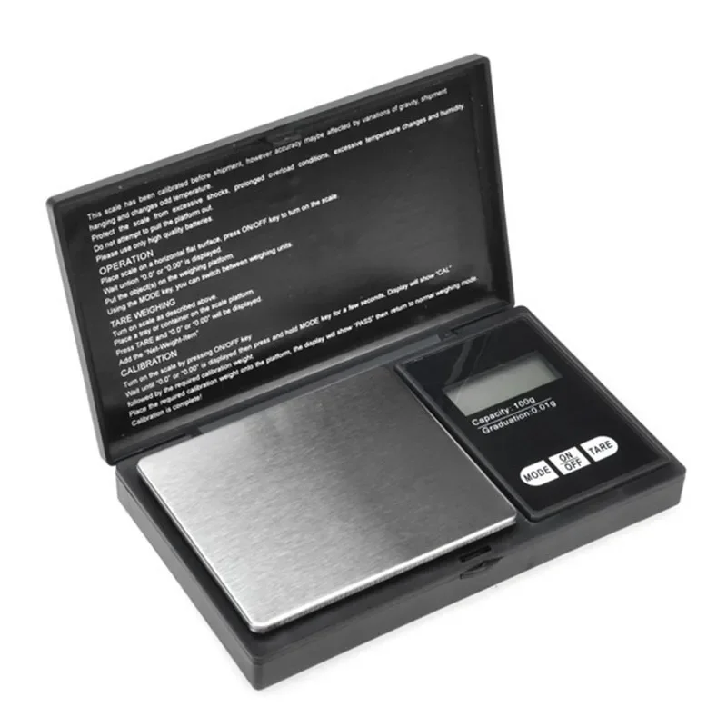 Elektronické digitálne šperky Scale LCD displej Mini Pocket Prescision s hmotnosťou 100 g 0,01 mierky váhy váhy Váhy Balance