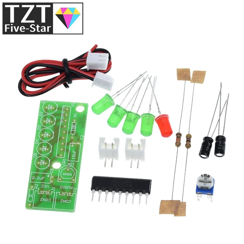 Elektronické súpravy TZT 5 mm červená zelená LED úroveň LED indikujúca 3,5-12V KA2284 DIY Kit