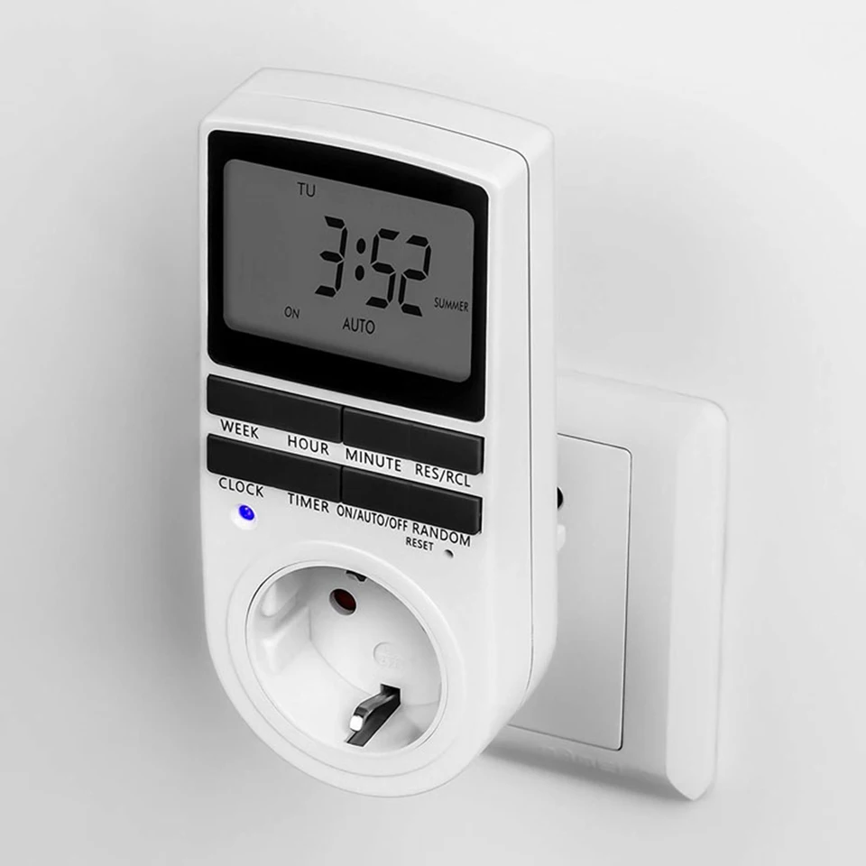 Elektronický prepínač digitálneho časovača EÚ zástrčka Kuchyňa časovač 230V 50Hz 7 dní 12/24 hodinová cyklická programovateľná časovacia objímka