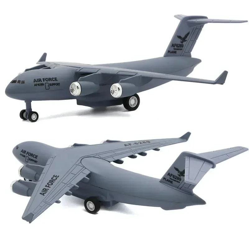 Elektronický zvuk a svetlo C-17 C17 Air Force Transport Aircraft Model Model Model vojenských nadšených lietadiel Model zberu lietadla