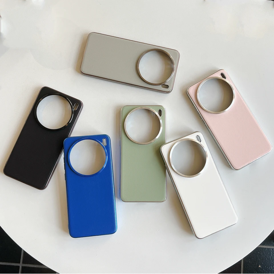 Elektroplatácia luxusného koženého kovového puzdra pre puzdro pre Vivo X200 Pro X100 Ultra Vivo X100S Pro, Slim Litchi Grain Hard Phone Cover