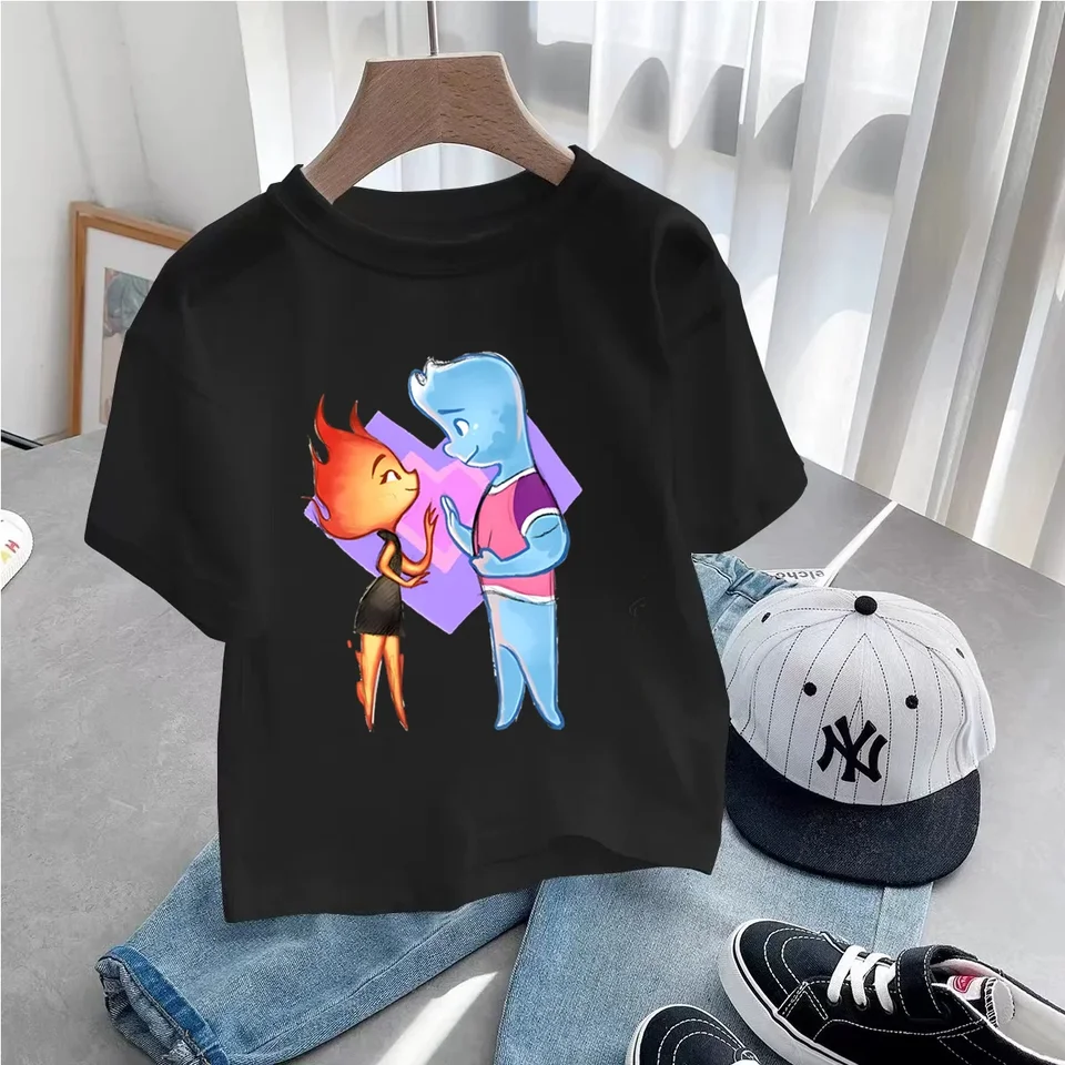 Elementárne anime tričko Oblečenie pre deti Dospelý Disney karikatúra Krátke rukávy Tirls roztomilý odpalisko darček pre chlapcov dievčatá mäkké oblečenie