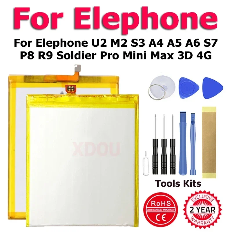 Elephones7 ElephoneU2 Elephonea5 ElephoneP8 Max batéria pre Elephone U2 M2 S3 A4 A5 A6 S7 P8 R9 Soldier Pro Mini max 3d 4G