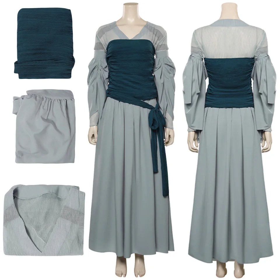 Elf Princezná Galadriel Ženy Cosplay Cloth Dress Movie Kostým maskovanie pre dospelých žien Žena Halloween Carnival Party oblečenie