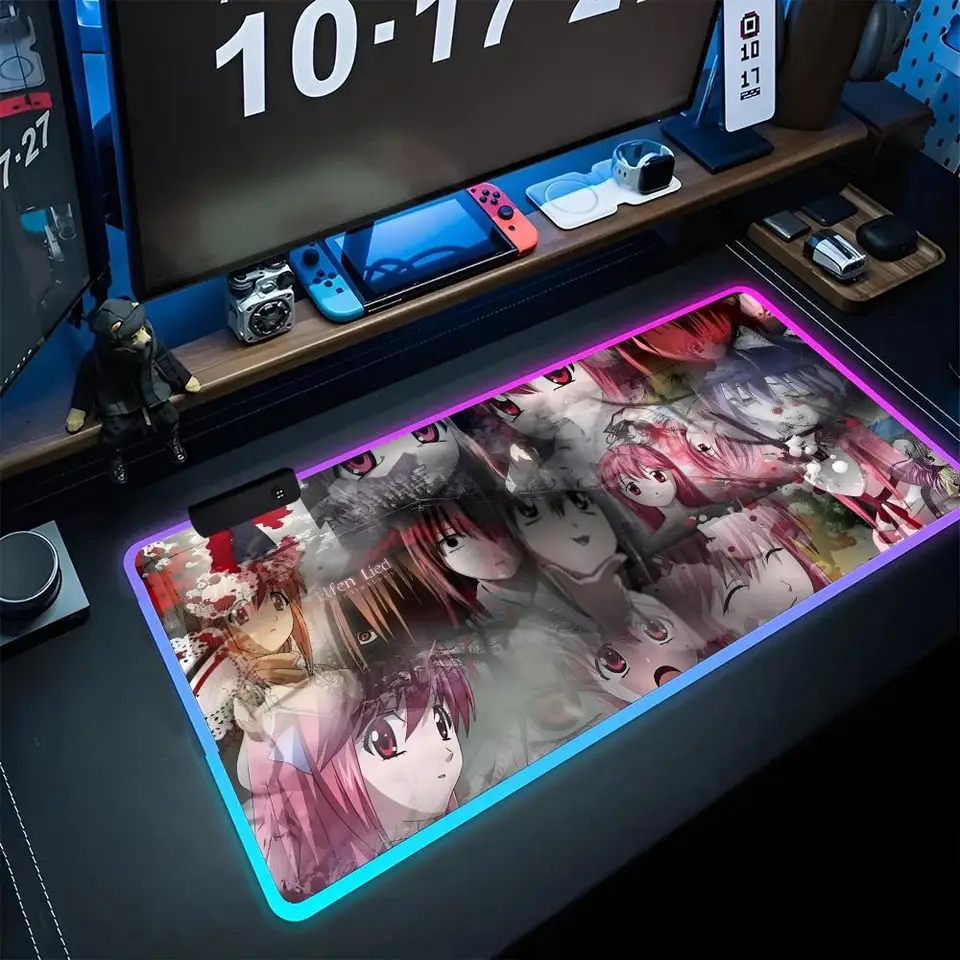 Elfen LIED Mouse Pad Game RPG 40X90CM MOSE MOST MATH MOŽNÉ MOŽNÉ MOŽNÉ POŠTY LED Klávesnicové rohože