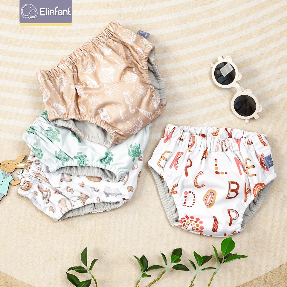 Elinfant L veľkosť vodotesných výcvikových nohavíc, semišová látka Vnútorná detská látka plienky pre chlapcov a dievčatá 8-13 kg
