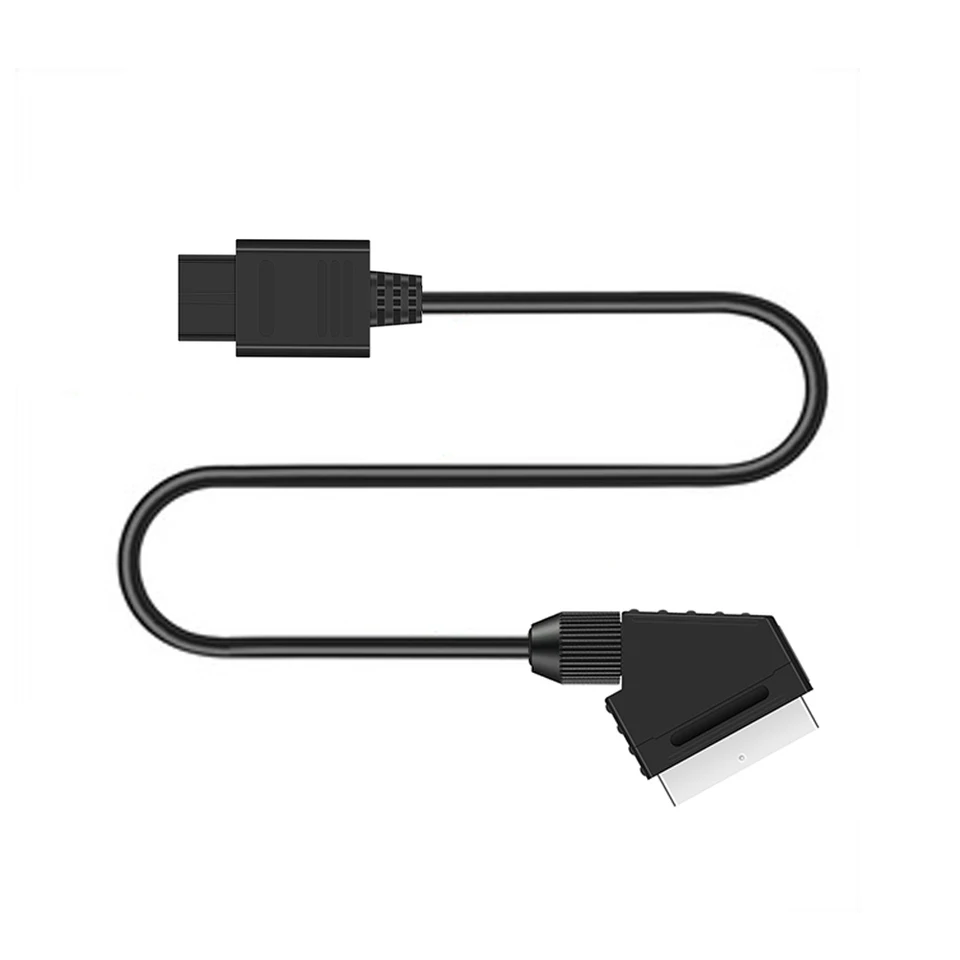 Elistooop Black PVC RGB SCART VIDEO VIDEO VIDEA VIDEA VIDEA HROV 1,8 m RGB Video kábel pre PAL Super pre Nintendo N64 NGC SNES