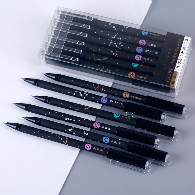 Ellen Brook 1 ks čierny roztomilý dvanásť konštelácií vymazal gélové pero Pen School Office Kawaii Supplies Creative Darček kancelárske potreby