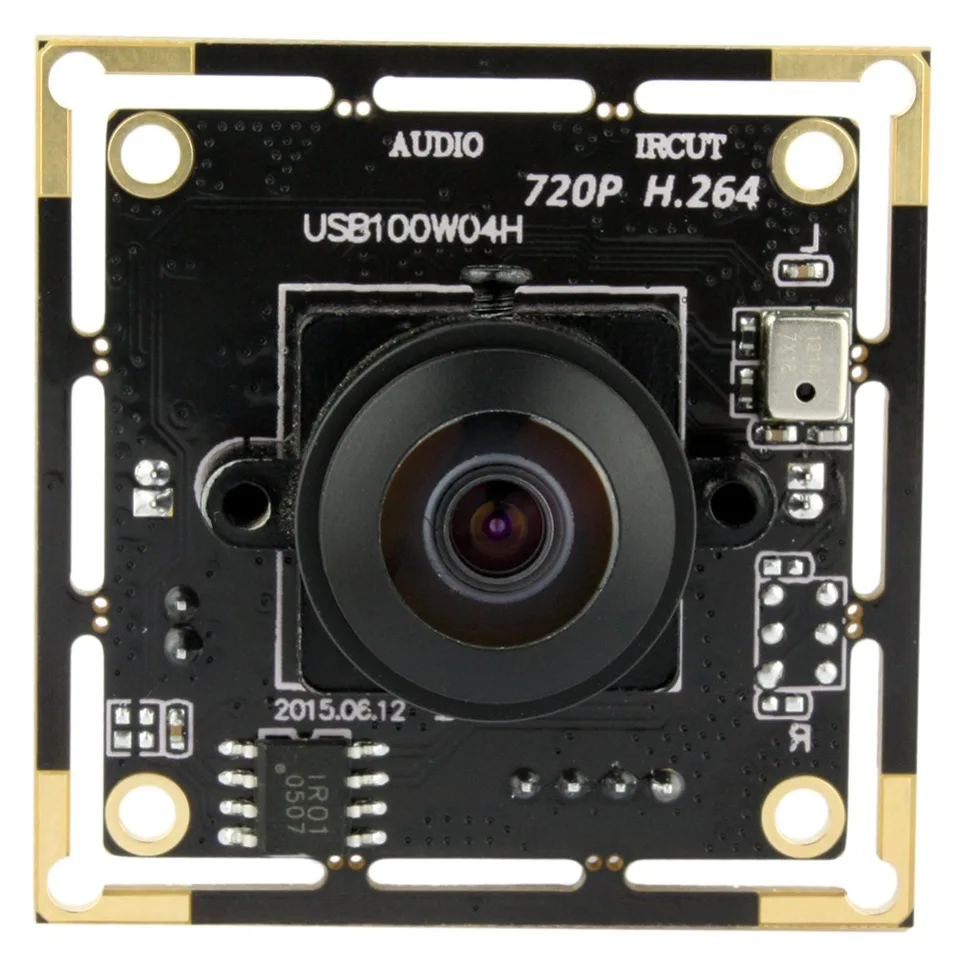 ELP 720P 1MP HD 30fps H.264 170 stupňov FOV široký uhlový doska kamery CMOS s mikrofónom pre Android, Linux a Windows