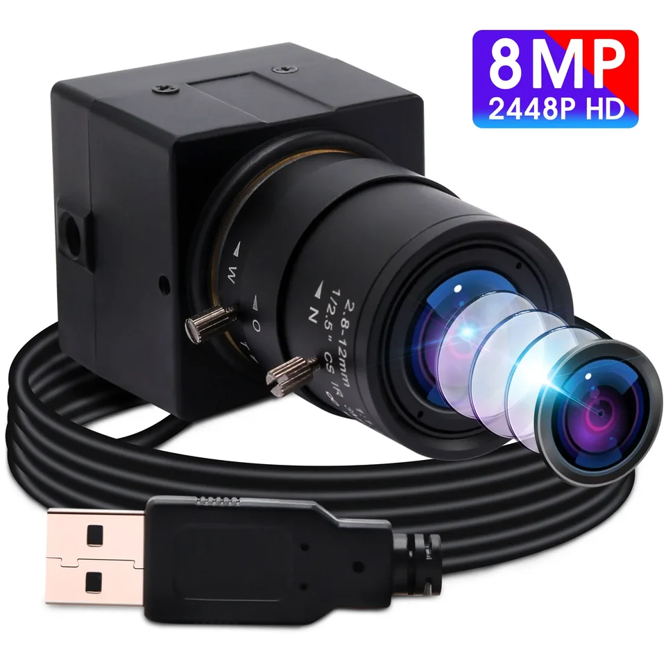 ELP 8MP USB Camera 3264x2448 Ručné zaostrenie Optický priblíženie webkam