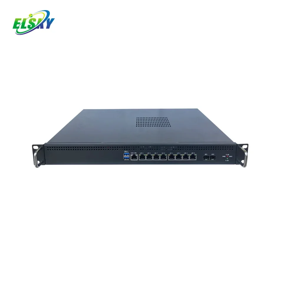 Elsky Firewall Server U108 s CPU Kaby Lake 7th Gen Core i7 7700 H110 Chipset 8*In_Tel I211-At Gigabit Lan 2*Fiber Lan