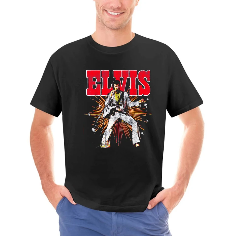 Elvis-Presley retro tričko Funny bavlna tričko Vintage vtipný darček pre mužov Ženy