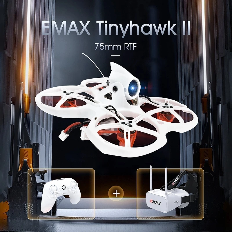 Emax tinyhawk II 75 mm 1-2s Whoop FPV Racing Drone RC QuadCopter RTF W/FRSKY D8 RUNCAM 2 CAM CAMERA 25/100/200MW VTX ESC