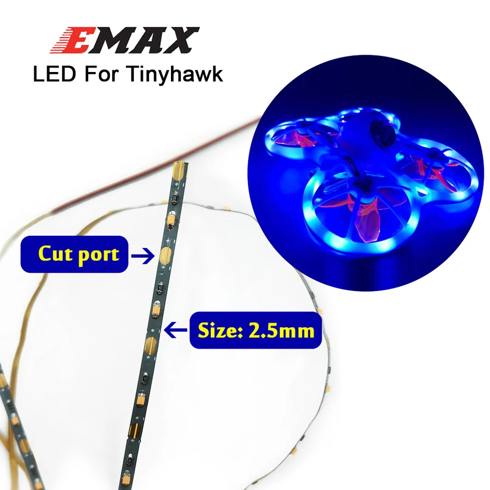 Emax Tinyhawk LED 1M 2,5 mm nepodprevné 60 Strip Light Dream Color DC 5V LED pre FPV Racing RC Mini Drone