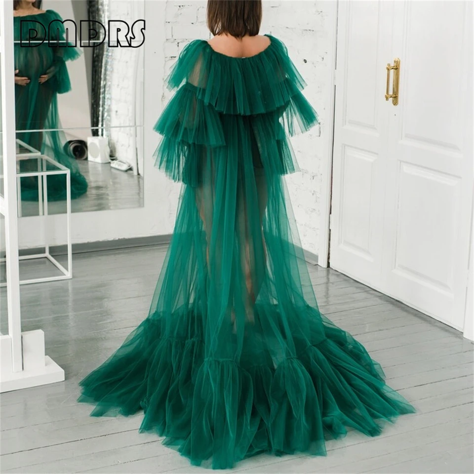 Emerald zelené materské šaty na fotografovanie Svadobné rúcho Tulle plus dámske formálne šaty Pohodlné večierky
