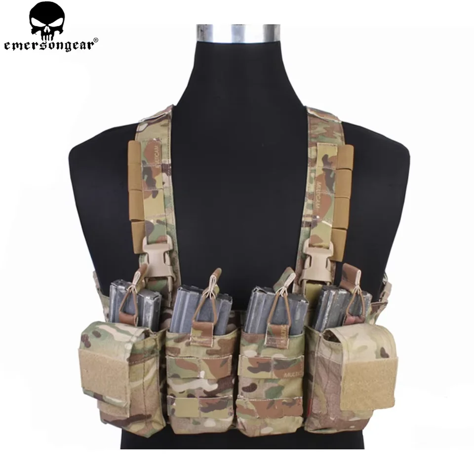 Emersonear Easy Herring Rig Vest Tactical Combat Recon Vest s časopisom Airsoft Hunting Paintball Vesta Multi-Camo EM7450