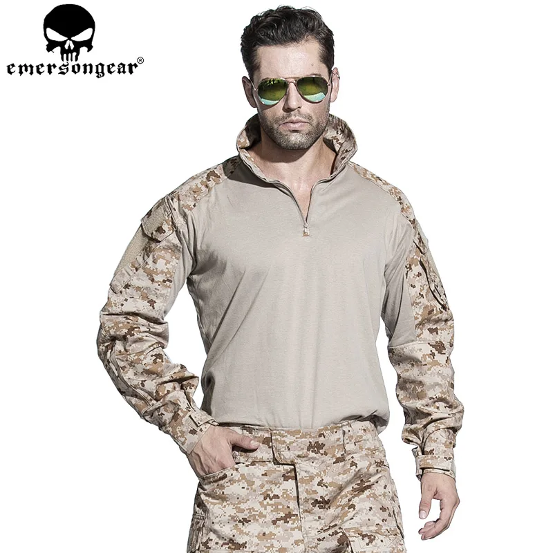 Emersonear taktický G3 Combat Tirls Mens Gen3 Tops Tops Camoflage Tričko s dlhým rukávom poľovnícky airsoft Training Outdoor Dutočne AOR1