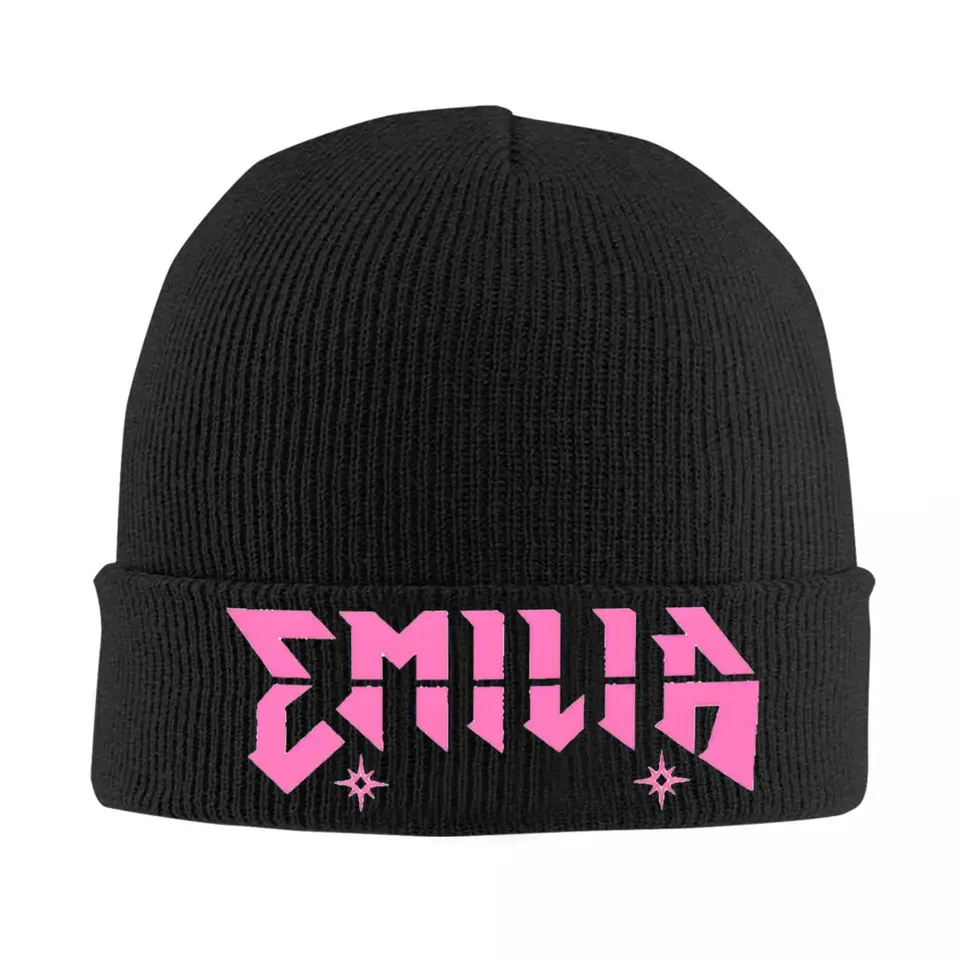 Emilia Mernes Merch Pleted Caps for Women Men Beaanies Jeseň zimný klobúk akrylová teplá čiapka
