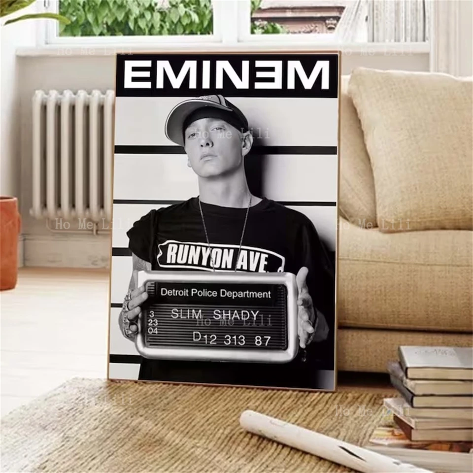 Eminem mugshot plagát Strelka obývacej izby je zdobená umením