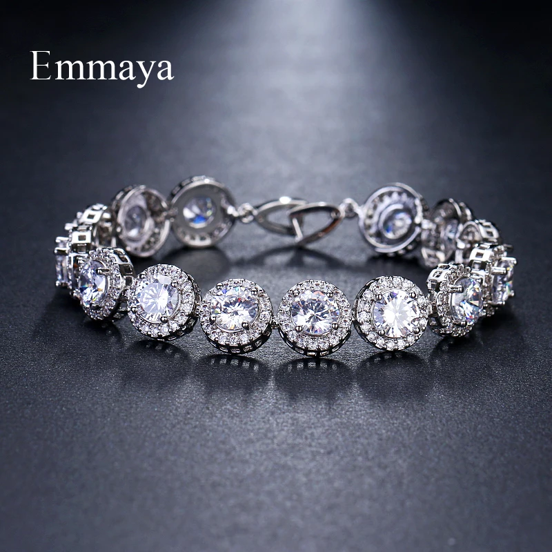 Emmaya Brand Charm Classic Aaa Cubic zirkon tri farby Roundel náramky pre ženu eleganciu svadobnú hostinu darček k narodeninám