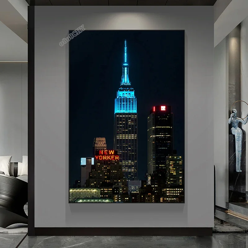 Empire stav mysle maľba maľba New York Night View Plagáty a výtlačky HD nástenná maľba pre modernú obývaciu izbu Domovod