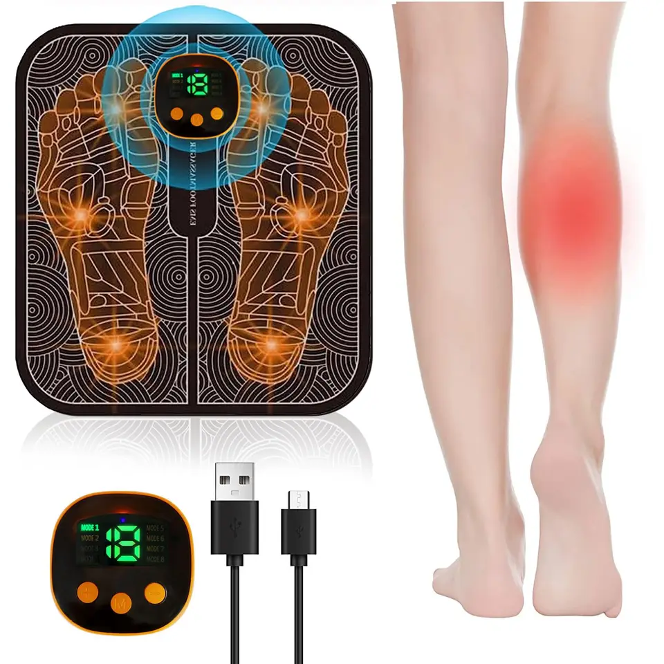 EMS Foot Massager Skladanie prenosnej podložky pre prenosnú elektrickú masážku pre stimulovanie svalov podporujúca úľavu od bolesti krvného obehu