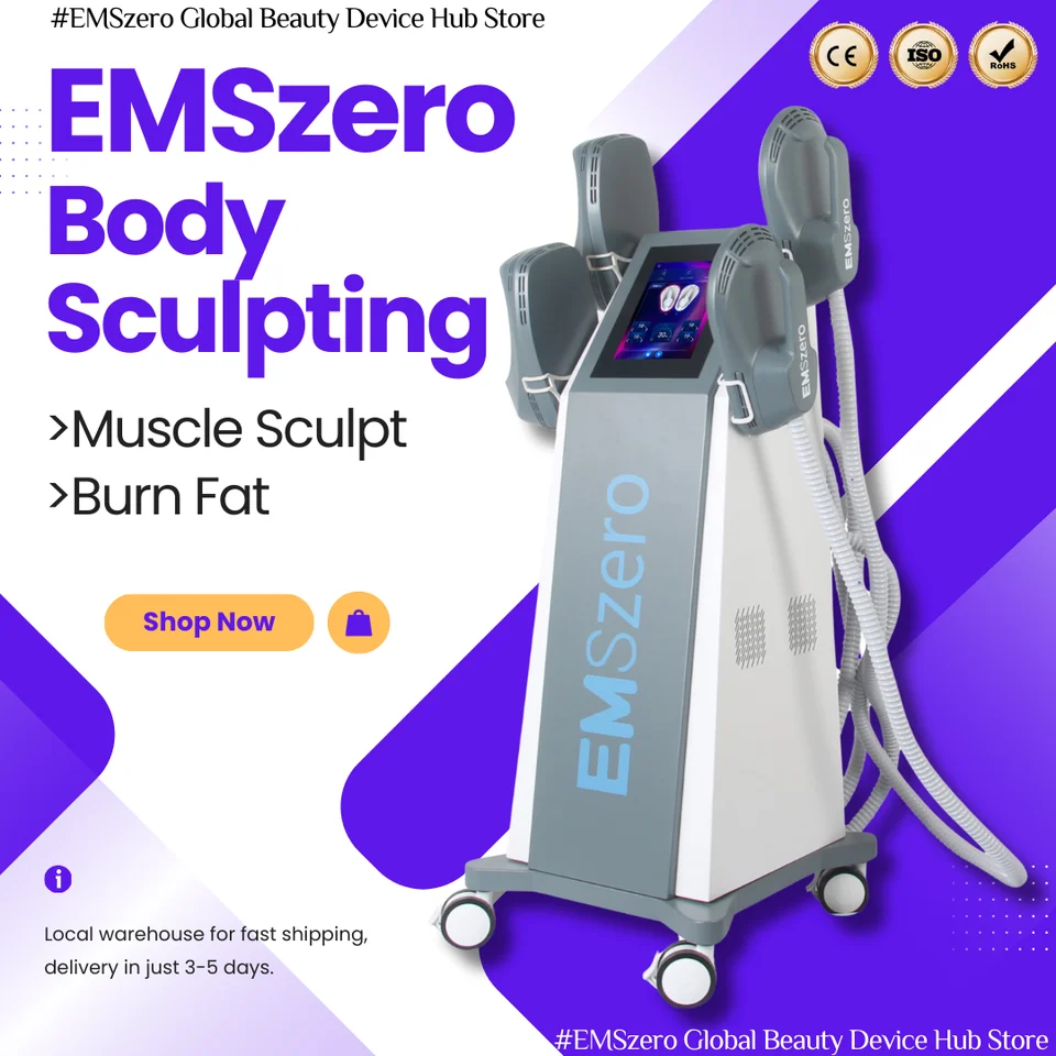 EMSZERO RF Machine EMS Body Schampting Machine EMS FAT FURING HIEEMT SULNÁCIA SUMULÁDIE SUMULÁTOR 6500W 200 Hz