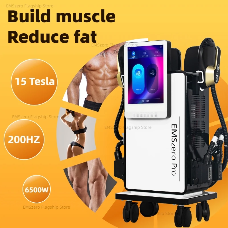 Emszeropro 6500W RF EMS Svalové sochárske zariadenie so 4 rukoväte panvových stimulačných podložiek Ultra socha o terapiu voliteľný salón