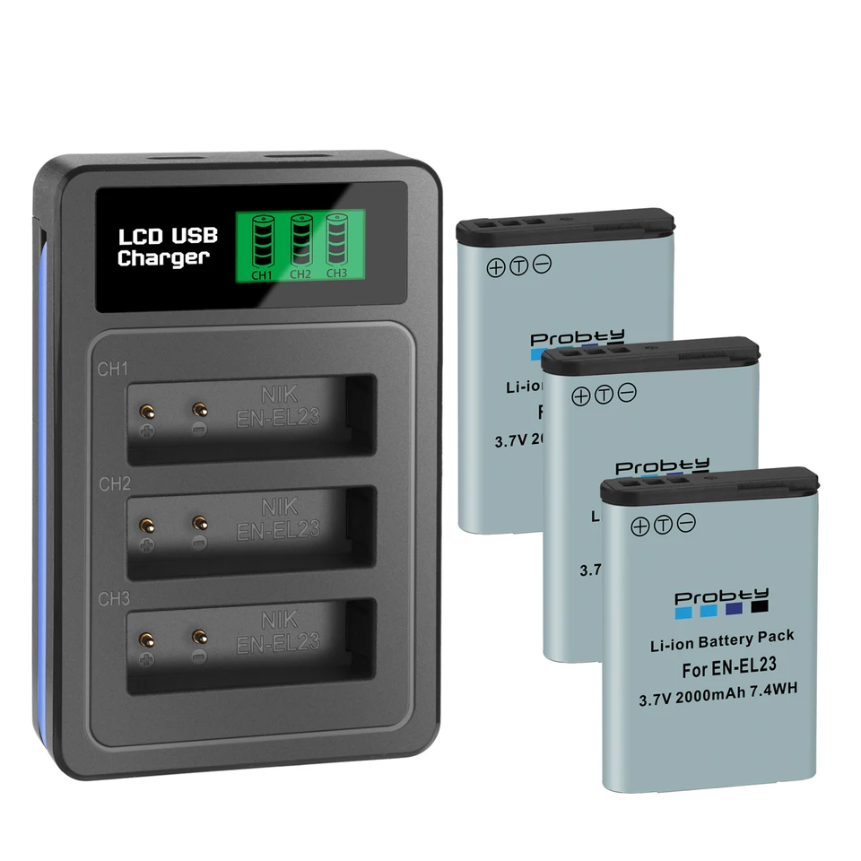 EN-EL23 ENEL23 EN EL23 Batéria + LCD 3 Slot Charger pre Nikon Coolpix B700 P600 P610 P610S P900 P900S S810C Camera