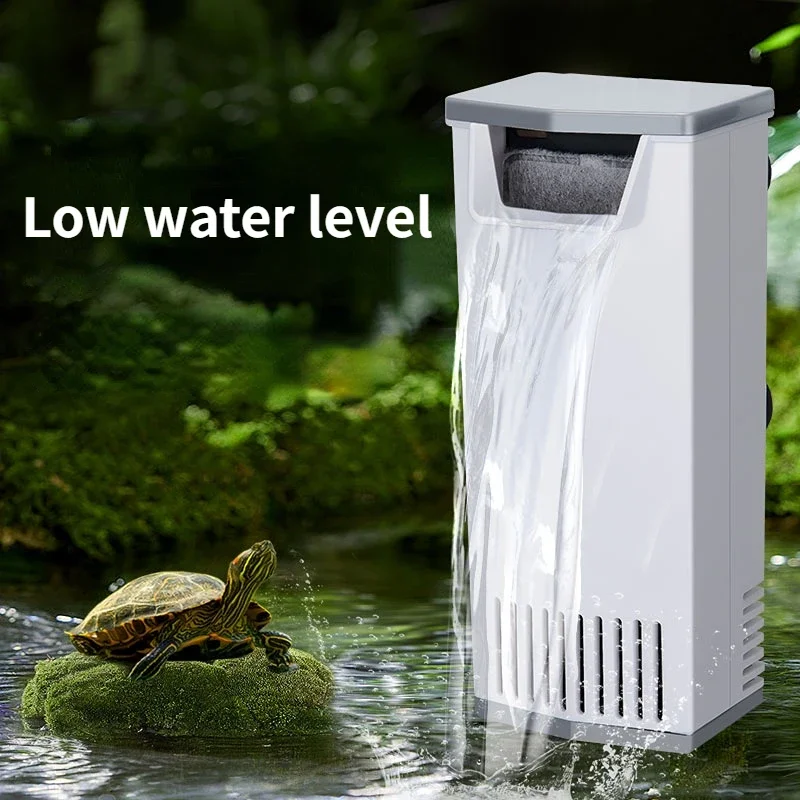 Energeticky úsporné 3W vodopádové filtračné čerpadlo pre korytnačky/rybie nádrže s nízkou hladinou vody, prívodom kyslíka a prietokom 200 l/h 220-240V