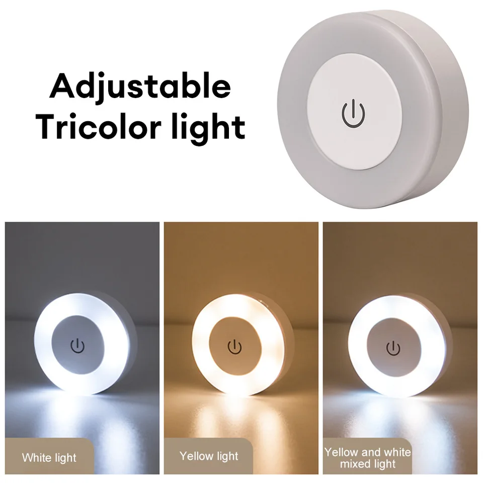 Energia šetrenia LED dotykové senzorové nočné svetlá USB Nabíjateľné magnetické nástenné svetlo miestnosť ulička Spálňa guľatá prenosná nočná lampa
