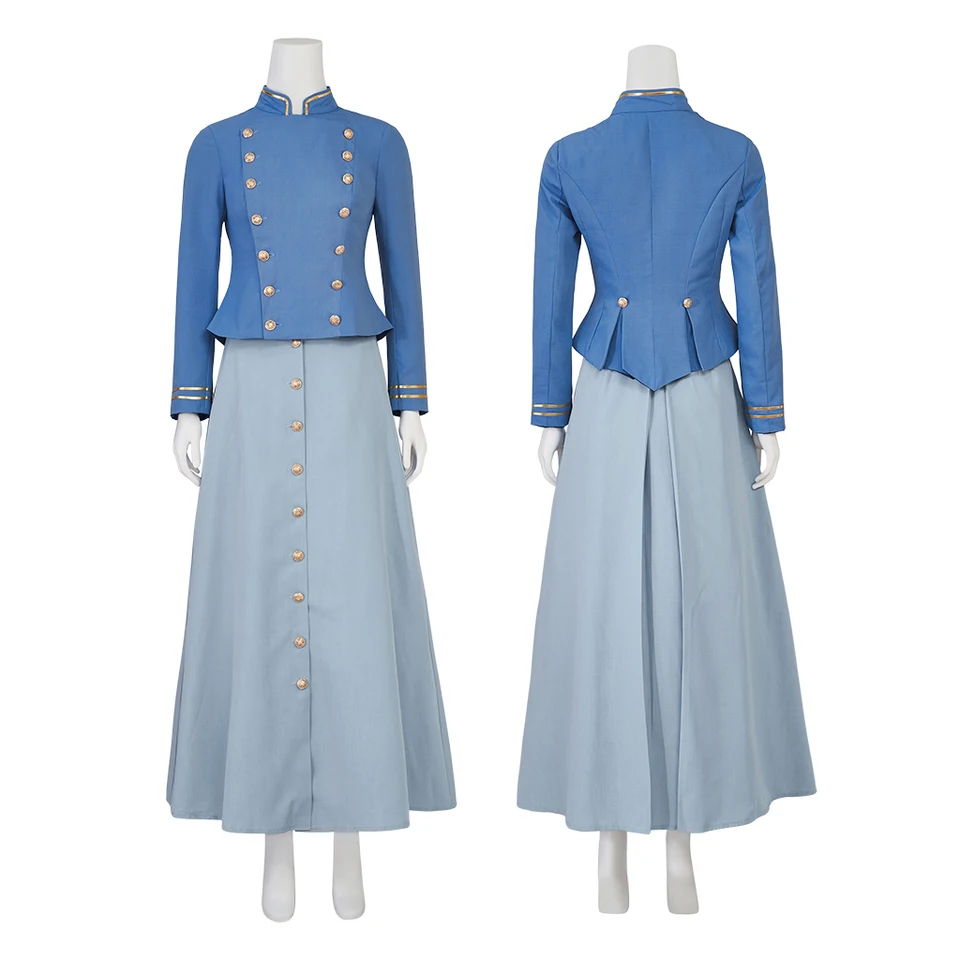 Enola Holmes 2 Cosplay Enola Holmes kostým Vintage s dvoma dojčenými sukňami s dlhým rukávom