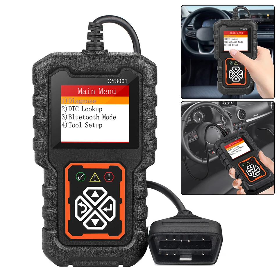 EOBD OBD 2 Digitálny displej DIGITÁLNE DIGITÁLNE Zobrazenie chybového kódu CLEAR OBD2 Čítať kódový stroj batéria O2 Diagnostické nástroje CY3001