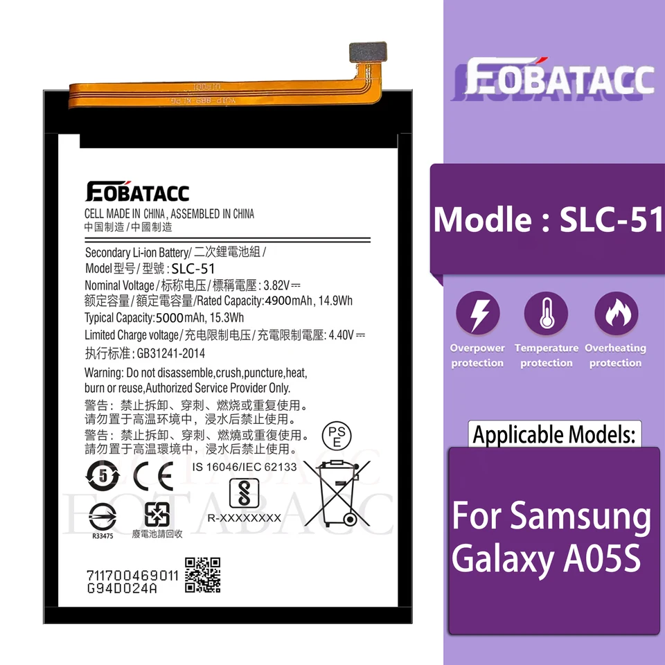 EOTABACC 100% nová nová batéria s vysokou quanlity SLC-51 pre batériu Samsung Galaxy A05S +náradie