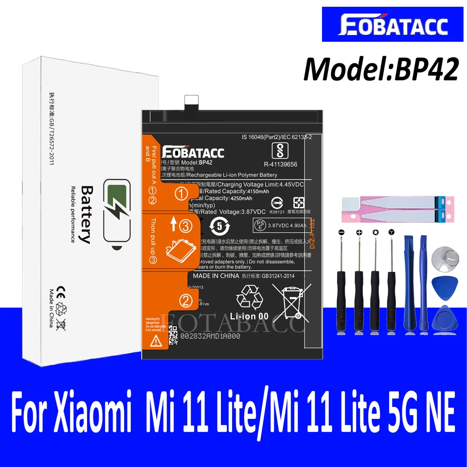 EOTABACC 100% Nová originálna batéria BP42 pre Xiaomi 11 LITE /MI 11 LITE 5G NE /2109119DG Batéria +Nástroje