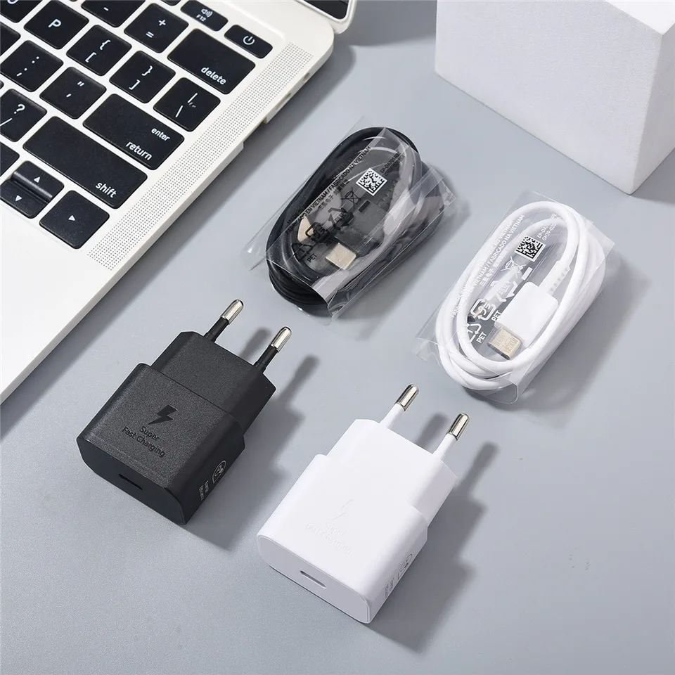 EP-T2510 Nový Samsung 25W Super Fast Charger USB C PD Wall Power Adapter pre Galaxy A55 A54 A12 A13 A14 A23 F12 F14 A90 S23 S22