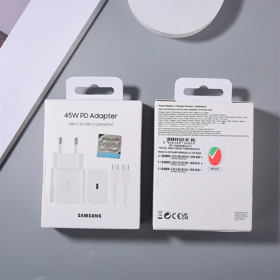EP-TA845 Samsung 45W PD Super Fast Charger EU/US/UK Power Adapter pre Galaxy Z Fold 5 4 3 Flip 5 4 3 S23 S24 Ultra S20 S22 S21+