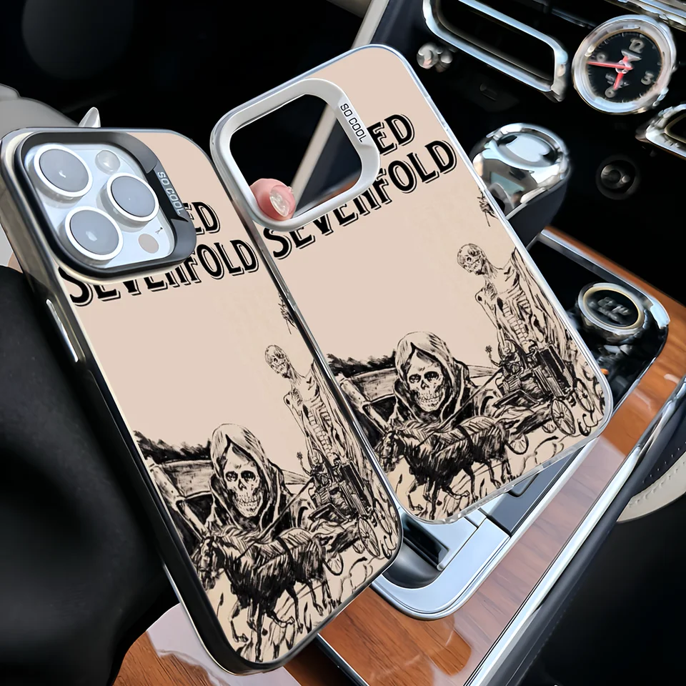 EPC A-Avenged Sevenfold Telefónne puzdro IMD telefón pre iPhone 16 15 14 13 12 11 Pro Max Plus farebná strieborná obálka