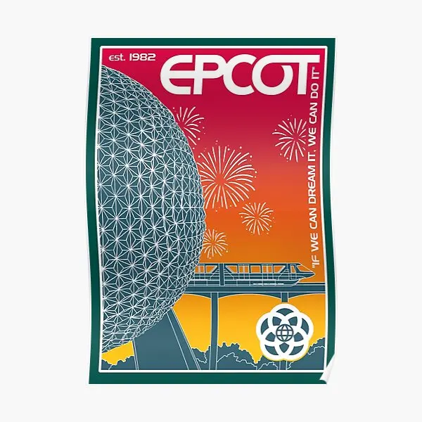 Epcot Center Retro Rainbow plagát Art maľba nástenná maľba dekorácia vintage tlač