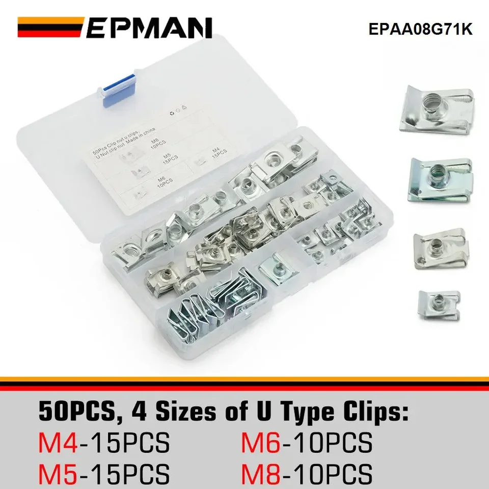 Epman 50ks M4 M5 M6 M8 SPRIS KLIPS OBLASTNÉ NUTS Komimney U Opevnenia Pripevnenia panelových spojovacích prvkov EPAA08G71K