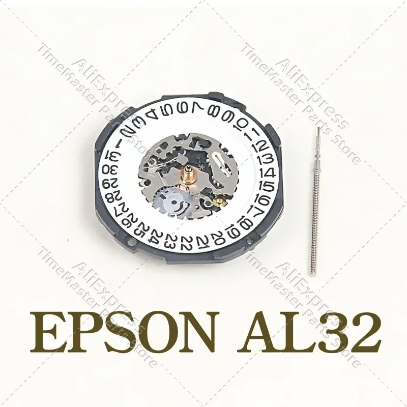 Epson AL32 hodinky Quartz Pohyb Dátum 3/6 Japonský elektronický Quartz AL32A MOHING Jeden kalendár tri ruky