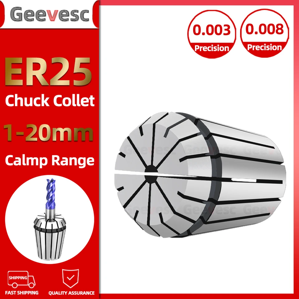 ER25 Spring Collet 1mm-16 mm hore Aa er Collet Chuck Tool Držiteľ nástrojov ER25 Nut Colets High Precision ER25 Collet Chuck 17 18 19 mm 20 mm