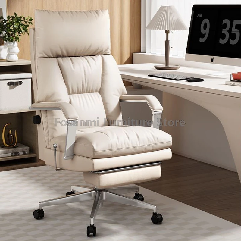 Ergonomická kancelárska stolička Nastaviteľný uhol operadla a výška nastaviteľná počítačová stolička Mäkká kožená herná stolička