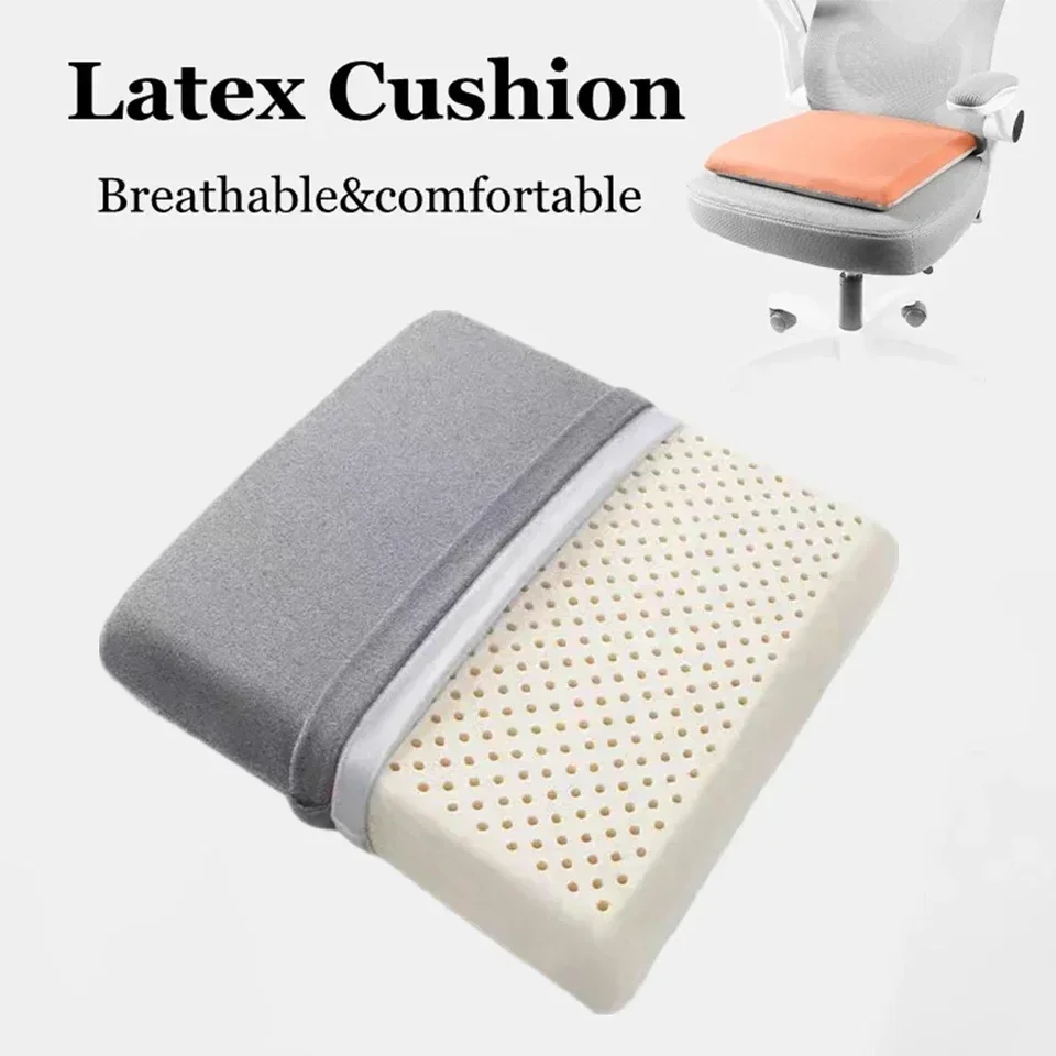 Ergonomická latexová kancelária Študent Sedadlo Sedadlo vankúša Square Office Sedadlo vankúšika Anti-Decubitus Relife Pain Home Pad 라텍스 쿠션 Hádzanie vankúšov