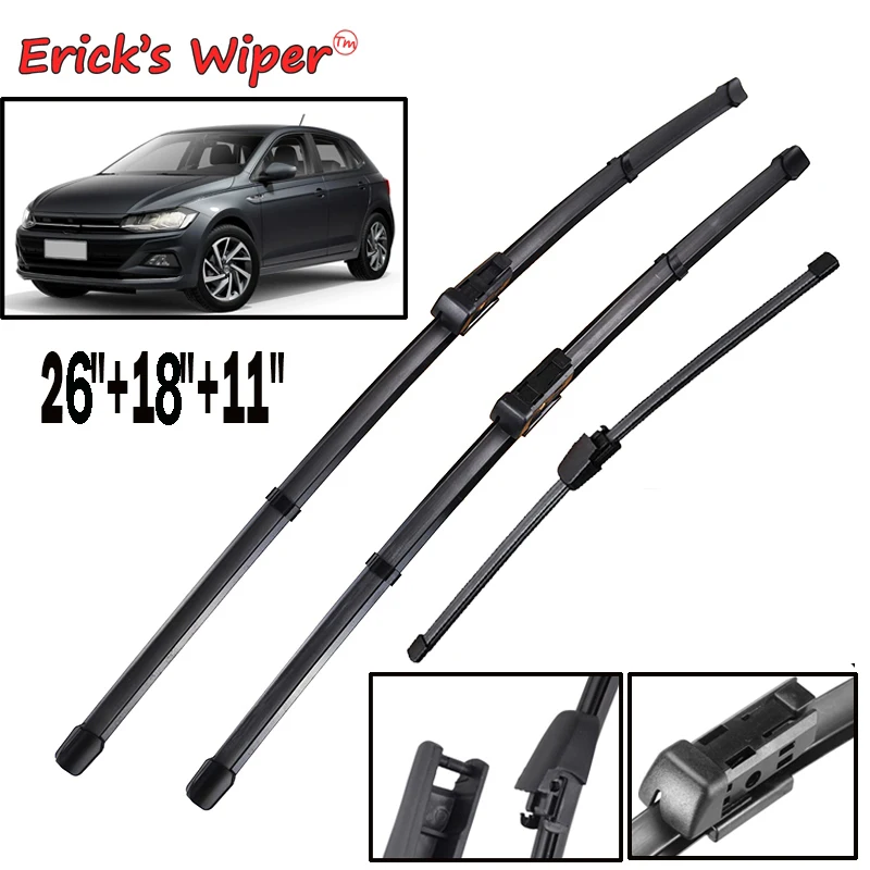 Erick's Wiper LHD predné a zadné stierače sú nastavené pre VW Polo 6 AW1 BZ1 2017 - 2023 okno čelného skla čelného skla 26 