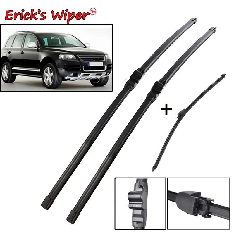 Erick's Wiper LHD predné a zadné stieračové čepele nastavené pre VW Touareg 2003 - 2006 Černé sklo okna čelného skla 26 