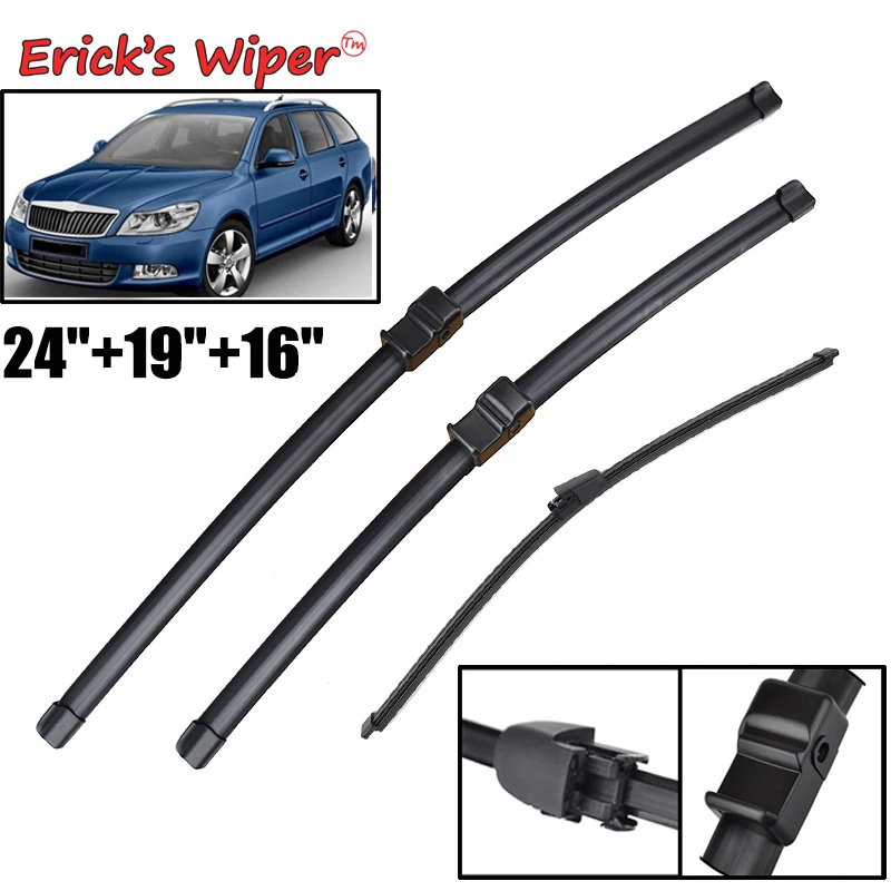 Erick's Wiper predné a zadné stierače pre čepele pre Škoda Octavia 2004 - 2011 Combi & Hatchback čelné sklo okna 24 