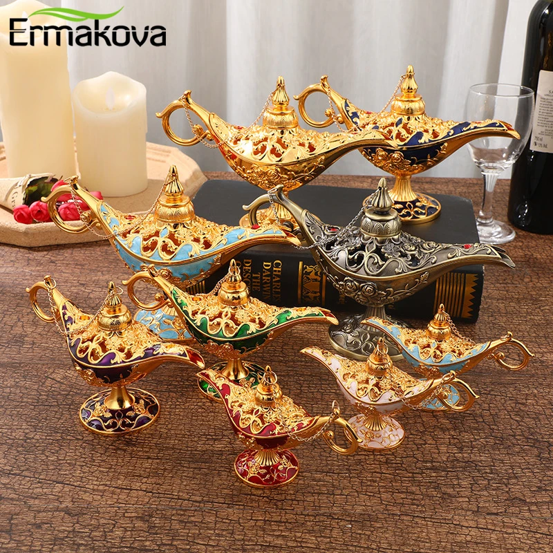 Ermakova legenda Magic Denie Light Lamp Pot Classic Kadidlá horák pre darčekovú dekoráciu Genie Lamp Want Oil Lamp