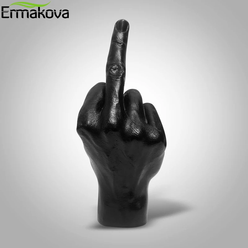 Ermakova personalizovaná socha stredného prsty Ozdobná ozdoba Domáca stolová dekorácia Doplnky živice remeselnícke stolné figúrky obývacia izba