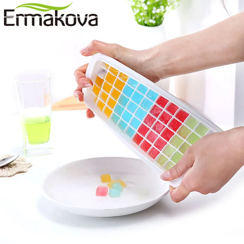 Ermakova Plastová ľadová kocka podnosca ľadového výrobcu štvorcový tvar ľadová kocka DIY ovocná zmrzlina výrobca želé pudingová forma s vekom